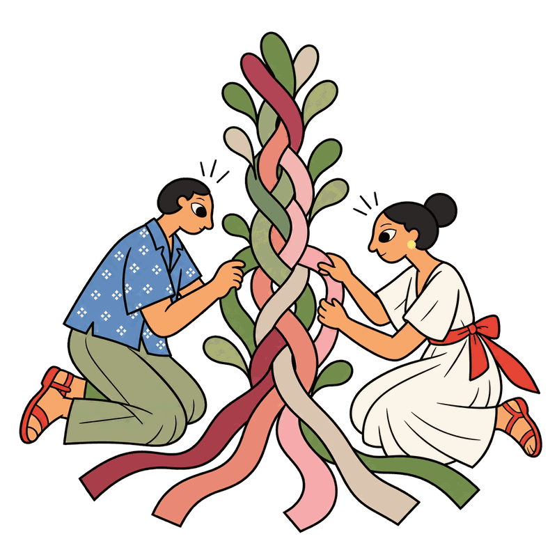 Ilustración: lazos que se construyen juntos